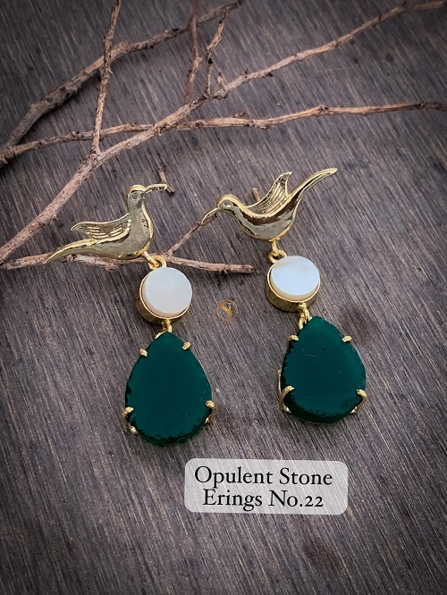 2 Designer Wedding Wear Opulent Stone Earrings Suppliers In India
